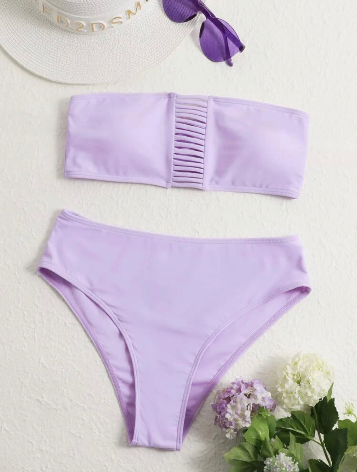 Cut-out Bandeau Bikini Swimsuit