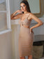 1pc Cut Out Waist Bodycon Dress