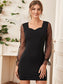 Sweetheart Neck Contrast Mesh Polka Dot Sleeve Dress