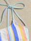 Stripe High Waist Bikini Swimsuit