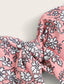 Floral Knot Front Underwire Tanga Bikini Swimsuit