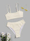 Plain High Waisted Bikini Swimsuit
