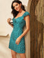 Allover Print Sweetheart Neck Fitted Dress