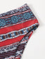 Geo Print Bandeau High Waisted Bikini Swimsuit