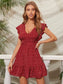 Heart Confetti Polka Dot Plunging Neck Dress