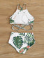 Random Tropical Crisscross High Waisted Bikini Swimsuit