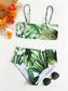 Tropical Print High Waist Bikini Swimsuit
