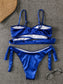 Velvet Criss Cross Tie Side Bikini Swimsuit