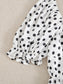 Puff Sleeve Knot Detail Polka Dot Peplum Top