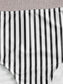 Striped Ruffle Hem High Waisted Bikini Swimsuit