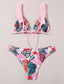 Tropical Ruffle Hem Bikini Swimsuit