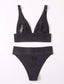 Hollow Out Tape Thong Bikini Swimsuit