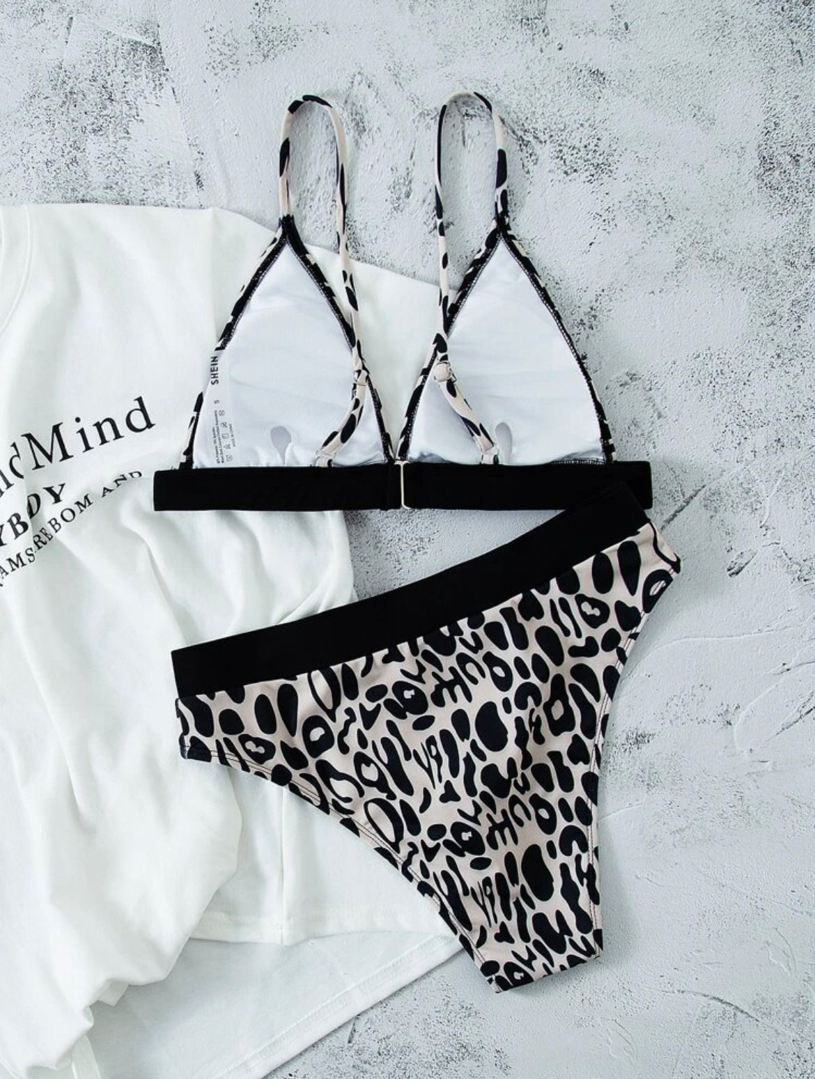 Allover Graphic High Waisted Bikini Swimsuit