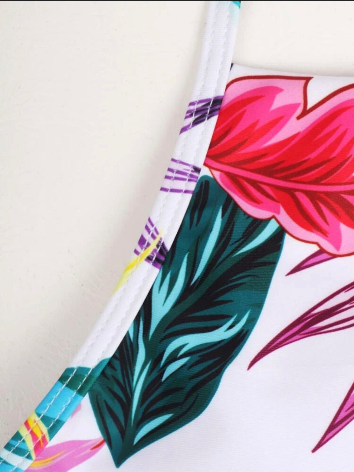 Floral & Tropical Crisscross Bikini Swimsuit
