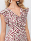 Ditsy Floral Print Tie Front Wrap Hem Dress