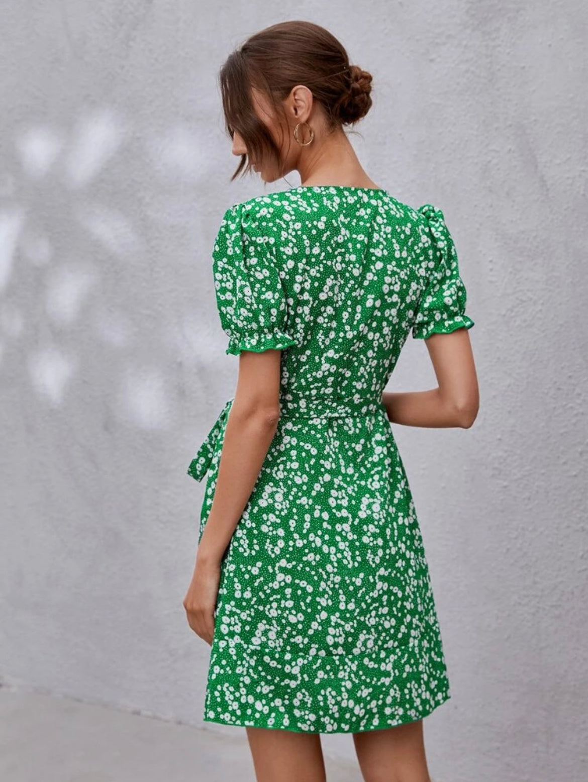 Ditsy Floral Tie Side A-line Dress