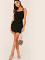 Criss-cross Backless Rib-knit Bodycon Dress