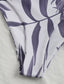 Palm Print High Waisted Bikini Swimsuit