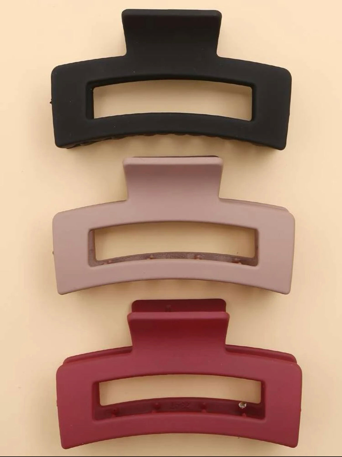 3pcs Hollow Out Plain Hair Claw