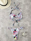 Allover Graphic Thong Bikini Swimsuit