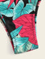 Plant Random Print High Waisted Bikini Swimsuit