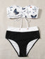Butterfly Print Bandeau Bikini Swimsuit