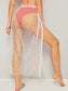 Star Wrap Tie Waist Mesh Cover Up Skirt