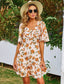Flutter Sleeve Layered Hem Floral Dress