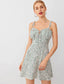 Tied Shoulder Ruched Bust Ditsy Floral Cami Dress