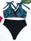 Dragon Print Tie Shoulder Bikini Swimsuit