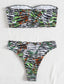 Allover Graphic Bandeau Bikini Swimsuit