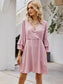 Surplice Neck Flounce Sleeve Dress