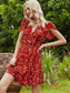 Floral Print Wrap Belted Dress