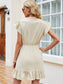 Butterfly Sleeve Ruffle Hem A-line Dress
