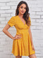 Gathered Sleeve Ruched Bust Ditsy Floral Dress
