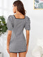 Puff Sleeve Frag Button Front Gingham Dress