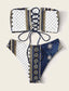 Geo Bandeau High Cut Bikini Swimsuit