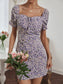 Ditsy Floral Print Knot Front Dress