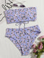 Allover Floral Bandeau Bikini Swimsuit