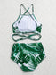 Tropical High Waisted Bikini Swimsuit