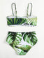 Tropical Print High Waist Bikini Swimsuit