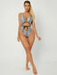 Snakeskin Print Cut-out One Piece Swimsuit