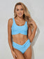 Ruched Knot Back High Waisted Bikini Swimsuit