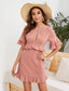 Keyhole Cut Flounce Sleeve A-line Dress