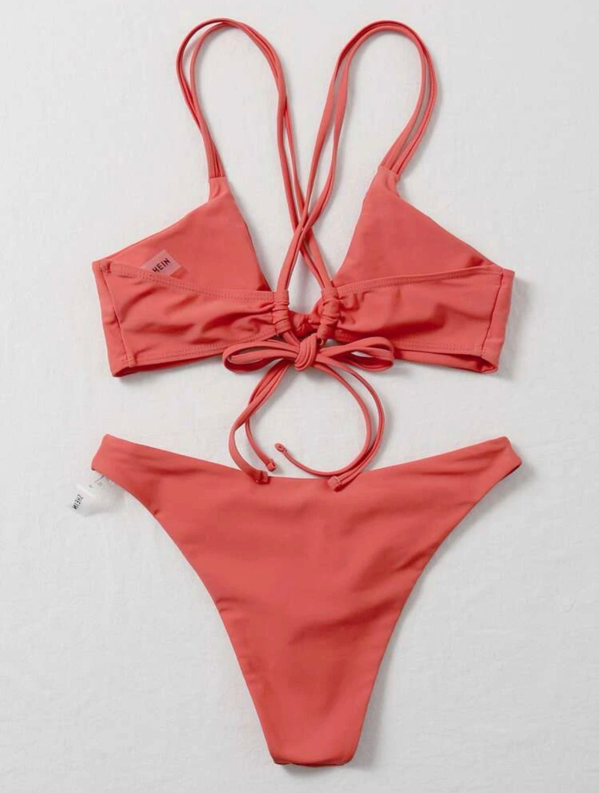 Knot Detail Ruched Bikini Swimsuit