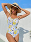 Floral Print Frill Trim One Piece Swimsuit