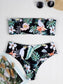 Random Floral & Tropical Bandeau Bikini Swimsuit