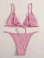Ribbed Triangle Tanga Bikini Swimsuit