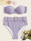 Underwire Belted High Waist Bikini Swimsuit