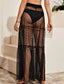 Sheer Dobby Mesh Layered Cover Up Skirt Without Panty